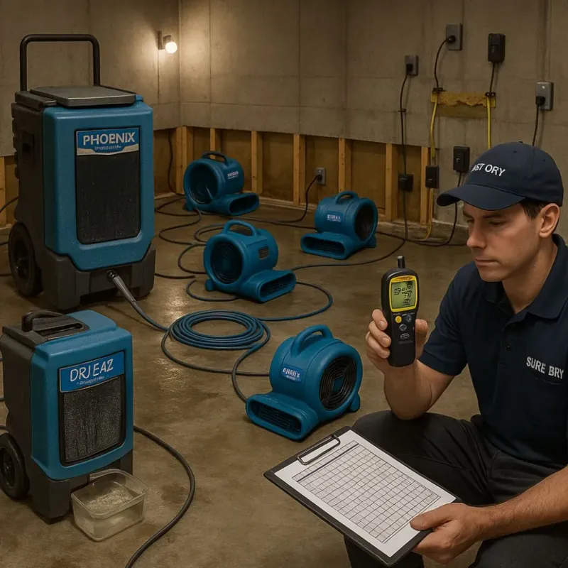 Structural Drying and Dehumidification process in Arnett, OK